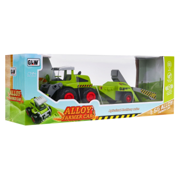 Walec rolniczy dla dzieci 1:55 Traktor z wałem uprawowym + Przyczepa sadownicza